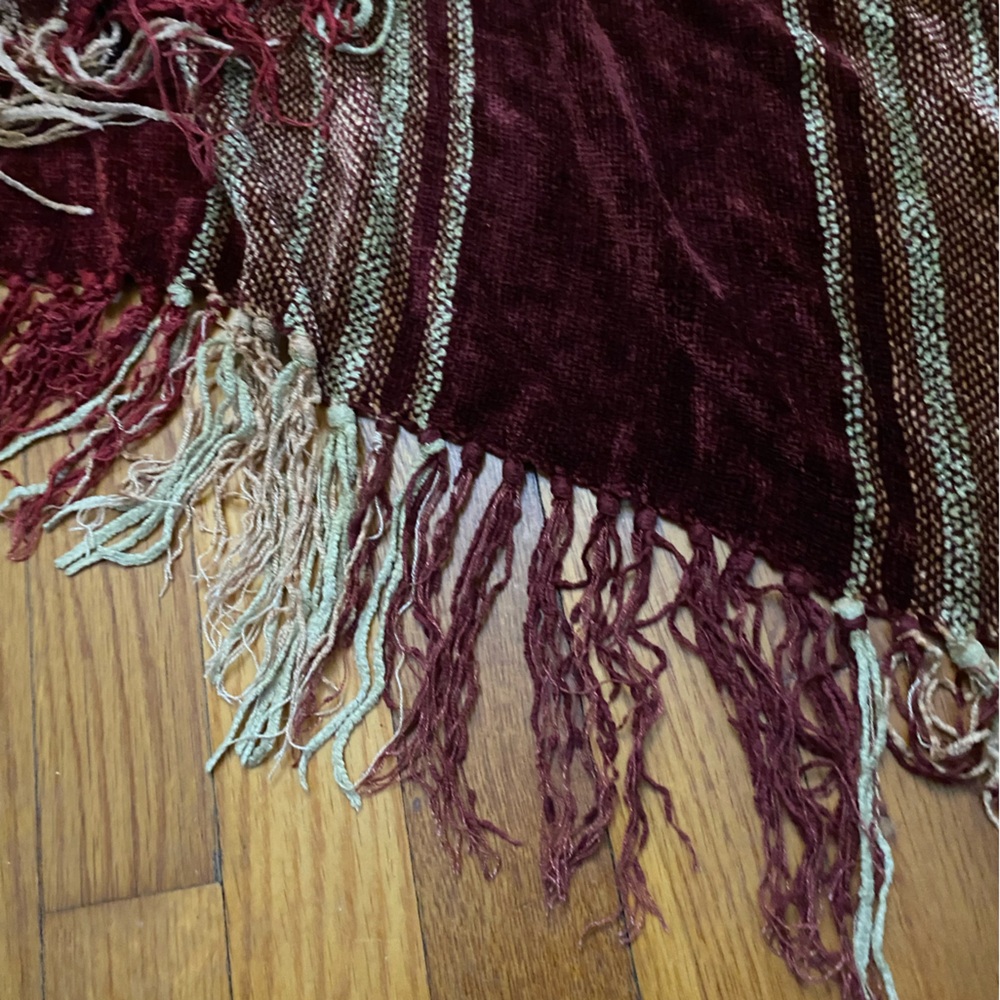 CHURCHHILL WEAVERS Striped Handwoven Chenille Throw Blanket Kentucky Fringe - Picture 7 of 8
